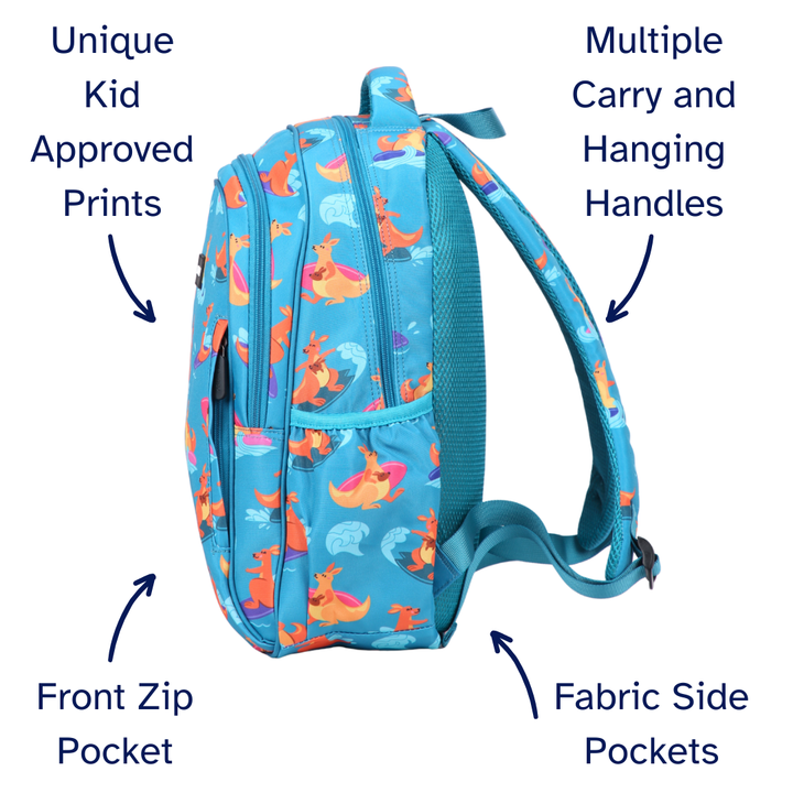 Surfing Kangaroos Midsize Kids Backpack