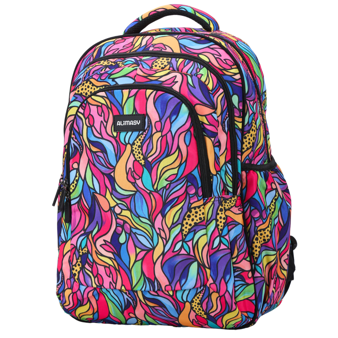 Close-up of Amazon Large School Backpack Easy clean waterproof lining and durable fabric