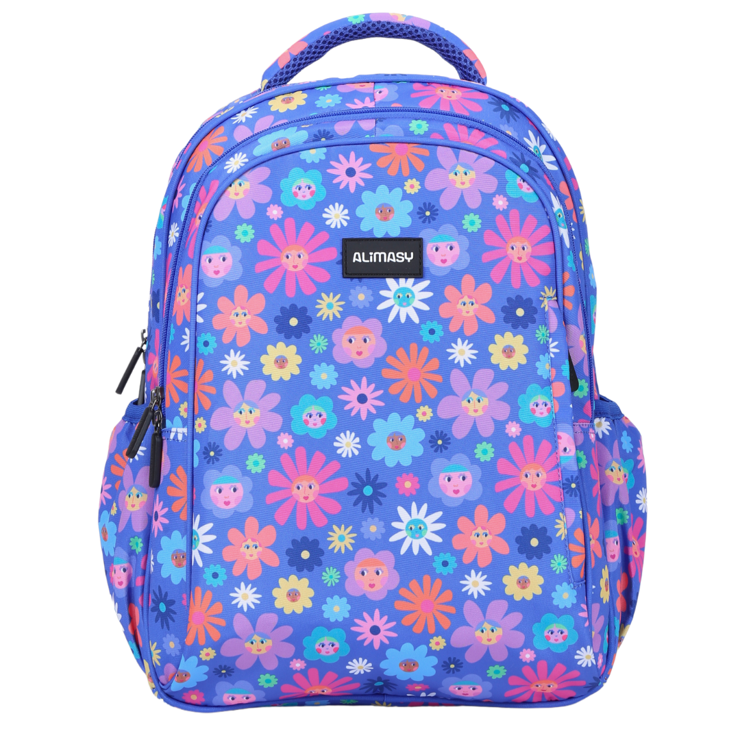 Flower Friends Midsize Kids Backpack front view lightweight waterproof preschool and primary school bag Australia NZ