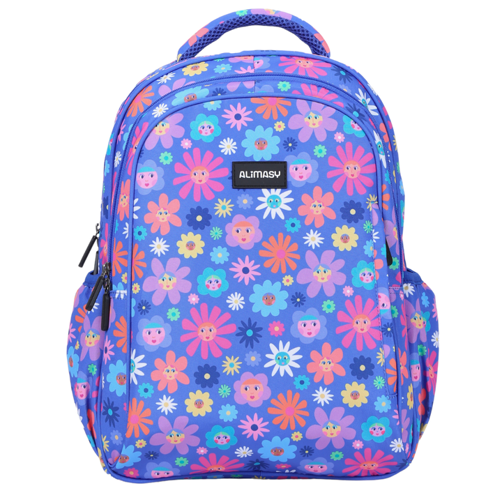 Flower Friends Midsize Kids Backpack front view lightweight waterproof preschool and primary school bag Australia NZ
