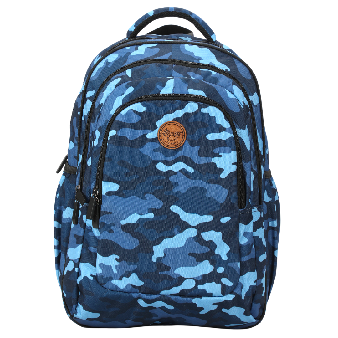 Blue Camouflage Large Kids Backpack Durable Spacious School bag