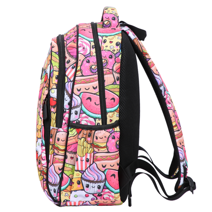 elasticated side pocket for secure water bottle storage