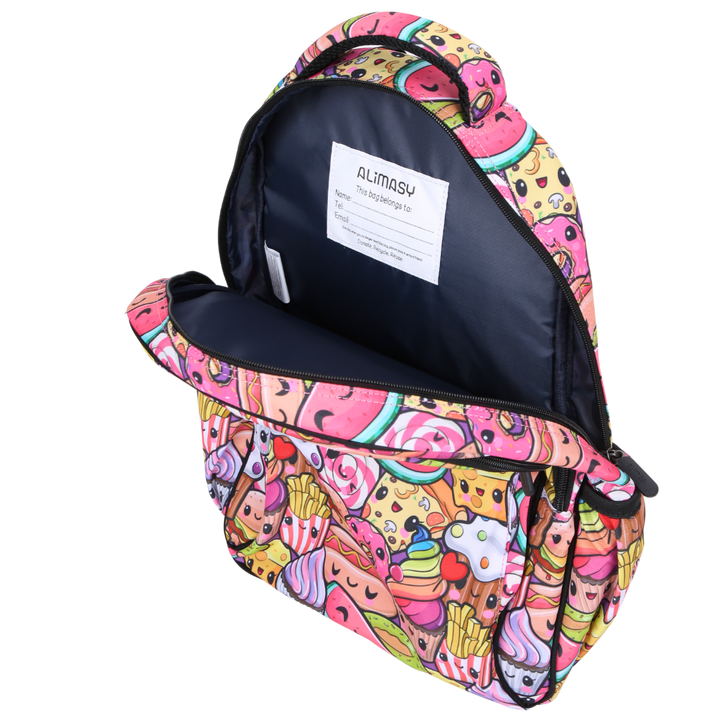 easy-clean waterproof interior lining, durable kids school bag