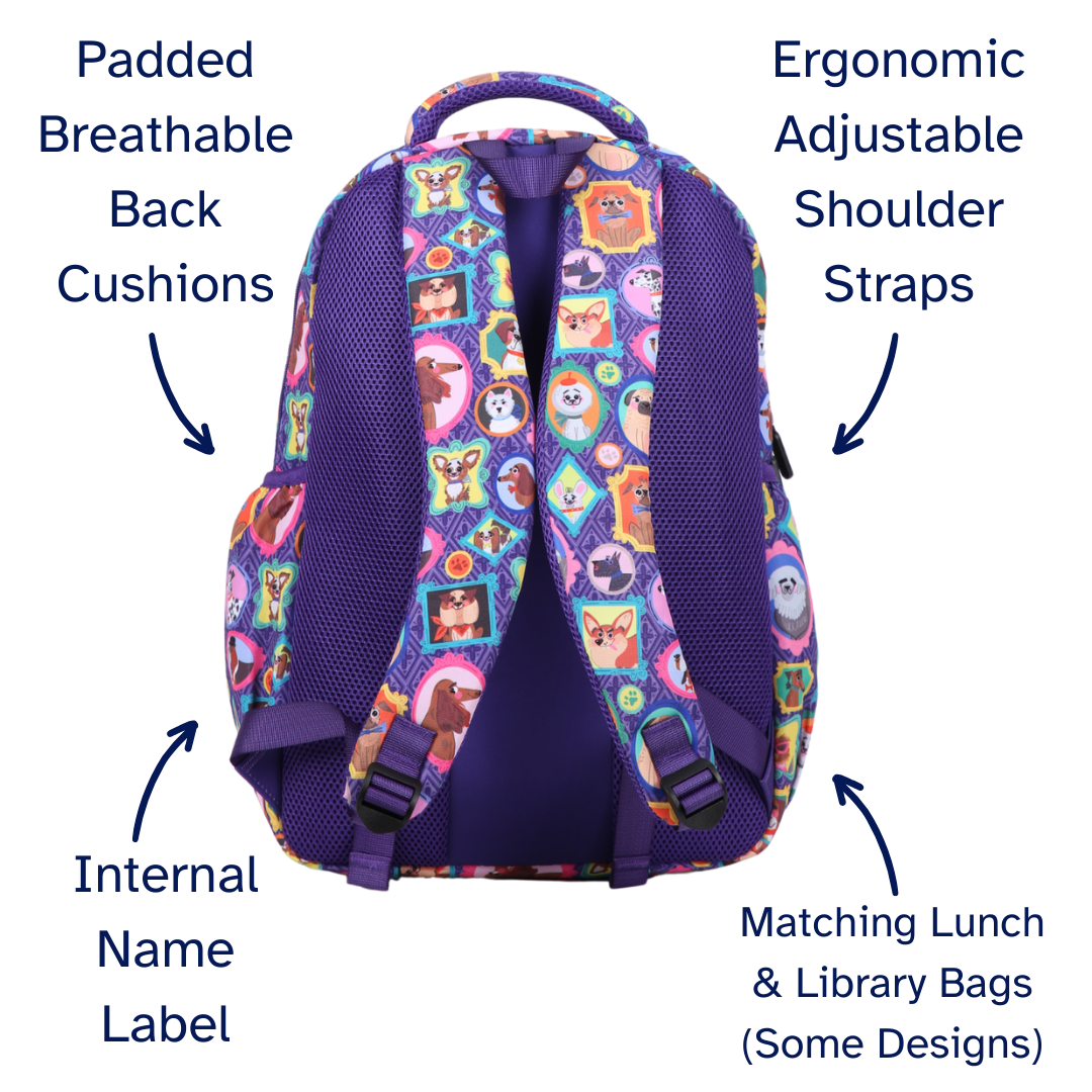 Dog Portraits Large School Backpack