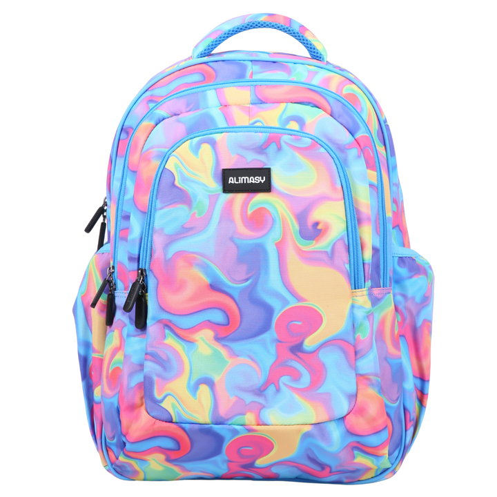 Abstract Neon Waves Large Backpack
