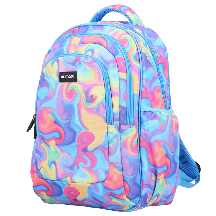 Abstract Neon Waves Large Backpack