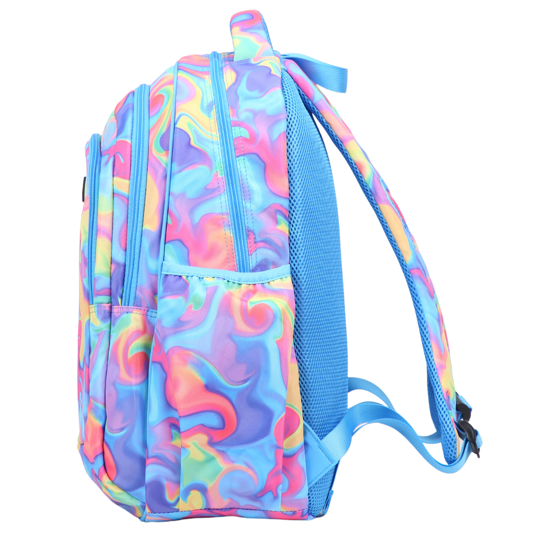 Abstract Neon Waves Large Backpack