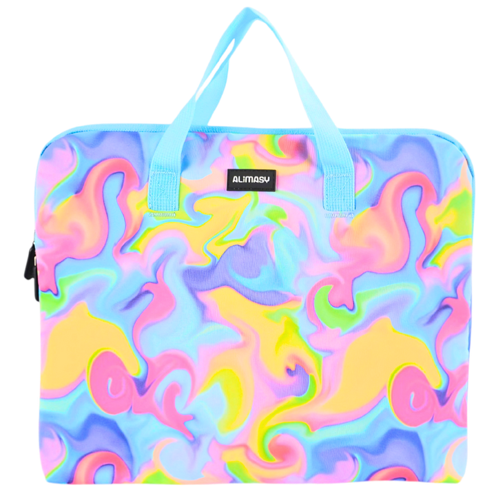 Library Bag 600D Abstract Neon Waves