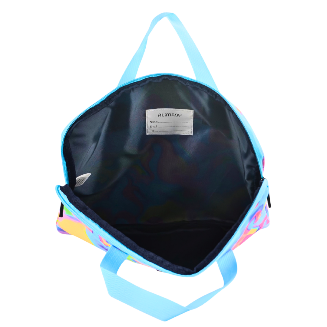 Library Bag 600D Abstract Neon Waves
