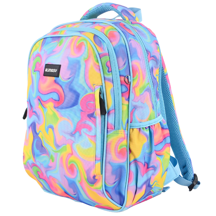 Midsize Kids Backpack 900D Abstract Neon Waves