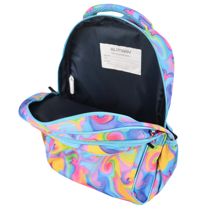 Midsize Kids Backpack 900D Abstract Neon Waves