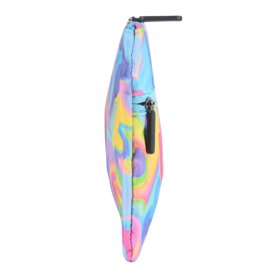 Large School Pencil Case Abstract Neon Waves