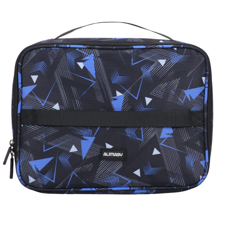 Insulated Lunch Bag Blue Geometric Abstract