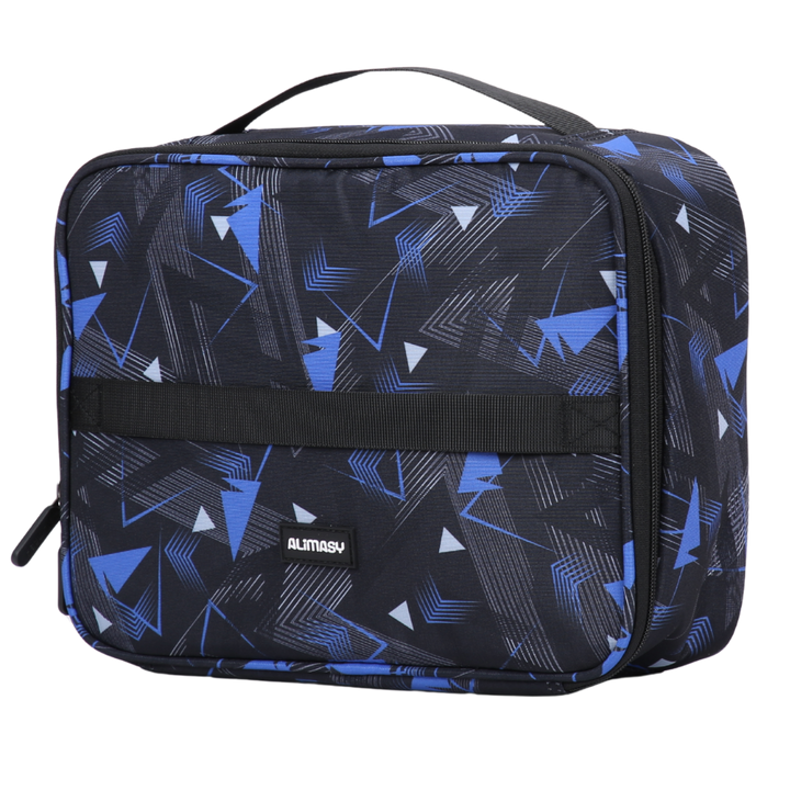 Insulated Lunch Bag Blue Geometric Abstract