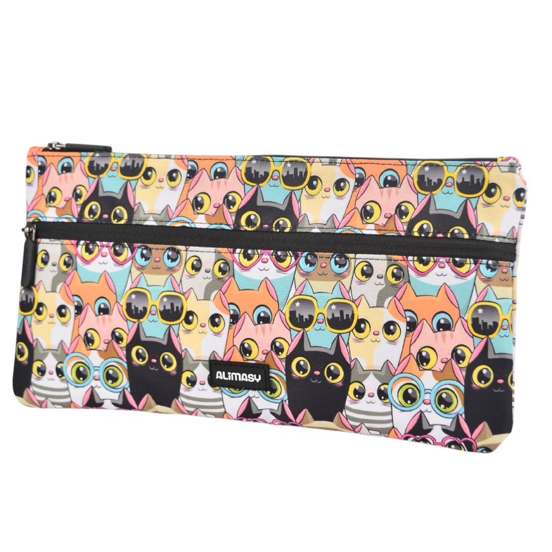 Large School Pencil Case Cats
