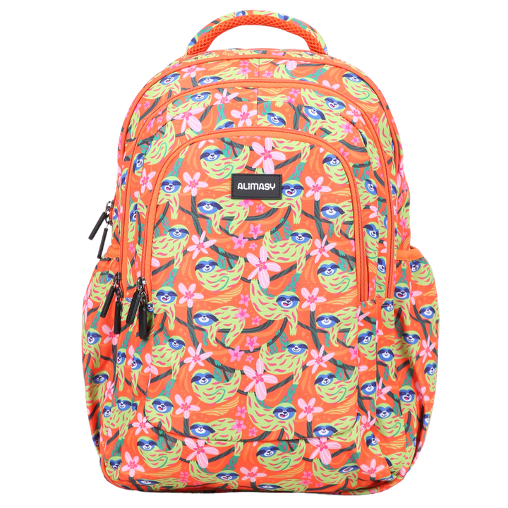 Green Sloths Large School Backpack