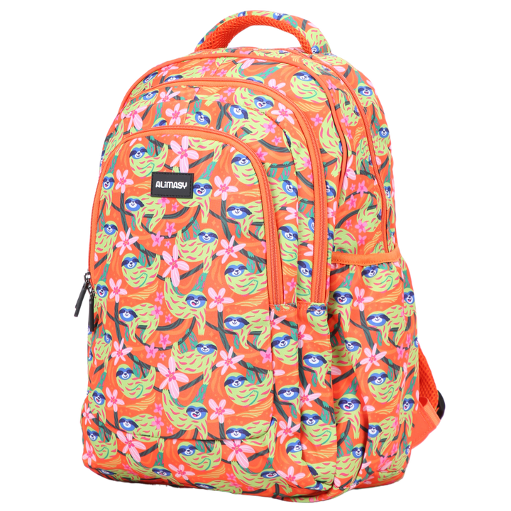 Green Sloths Large School Backpack