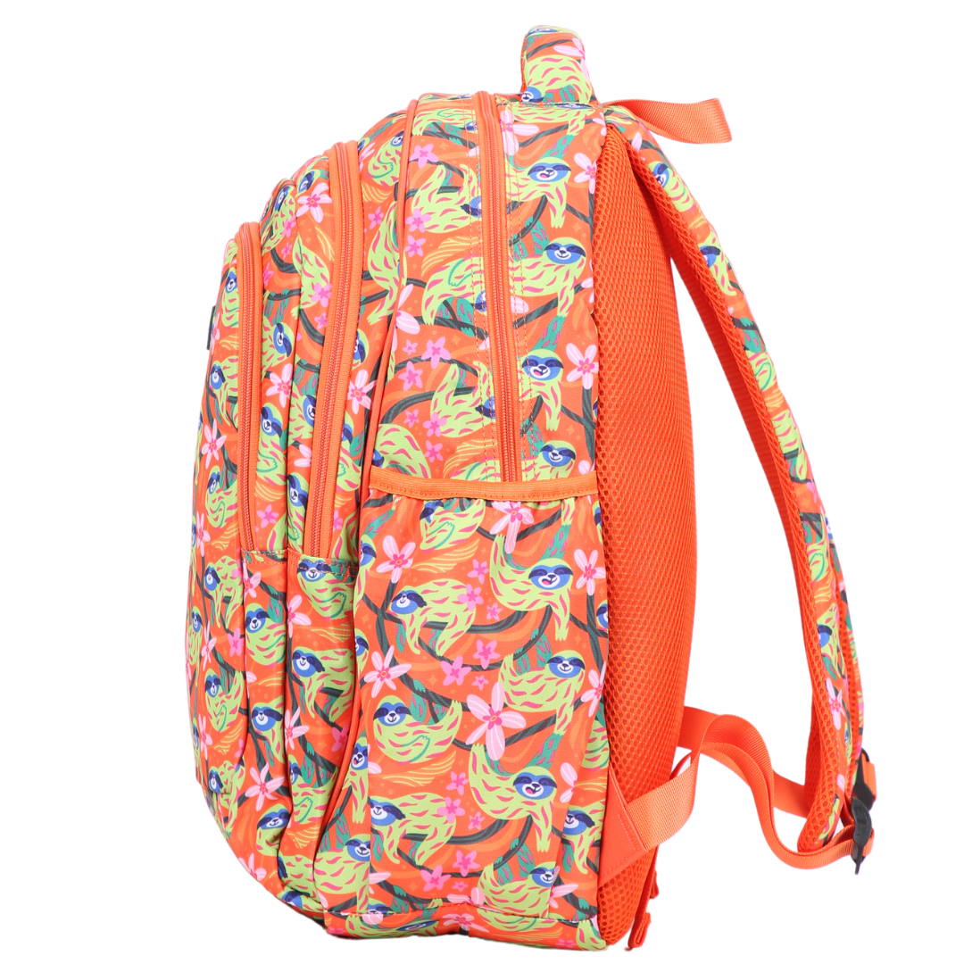 Green Sloths Large School Backpack