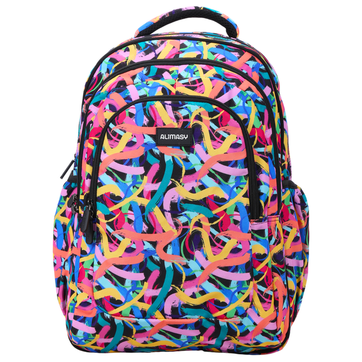 Paint Swirls Large Kids Backpack Spacious High Quality School bag