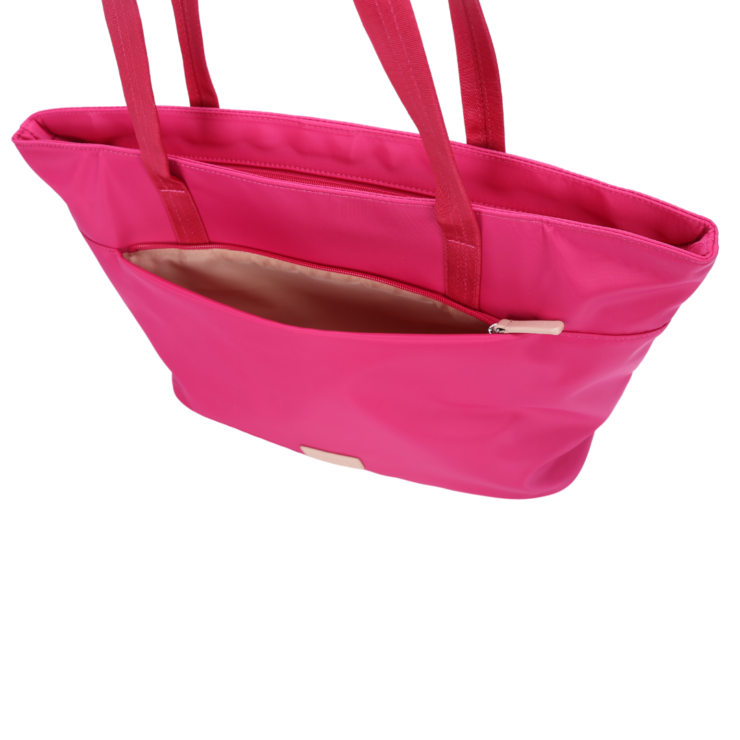 Pink Nylon Tote Bag