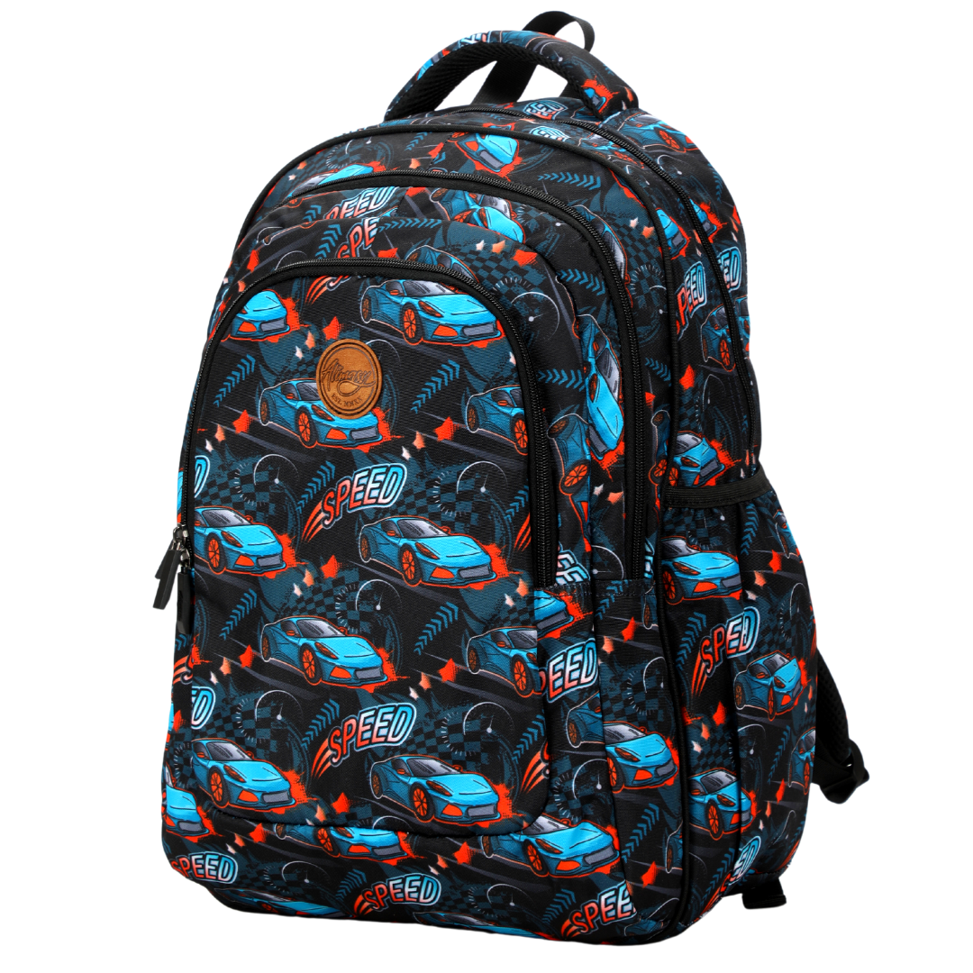 Racing Cars Large School Backpack - Alimasy