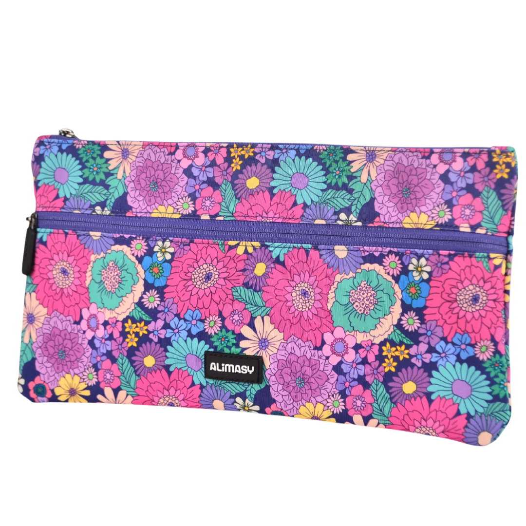 Large School Pencil Case Summer Flowers