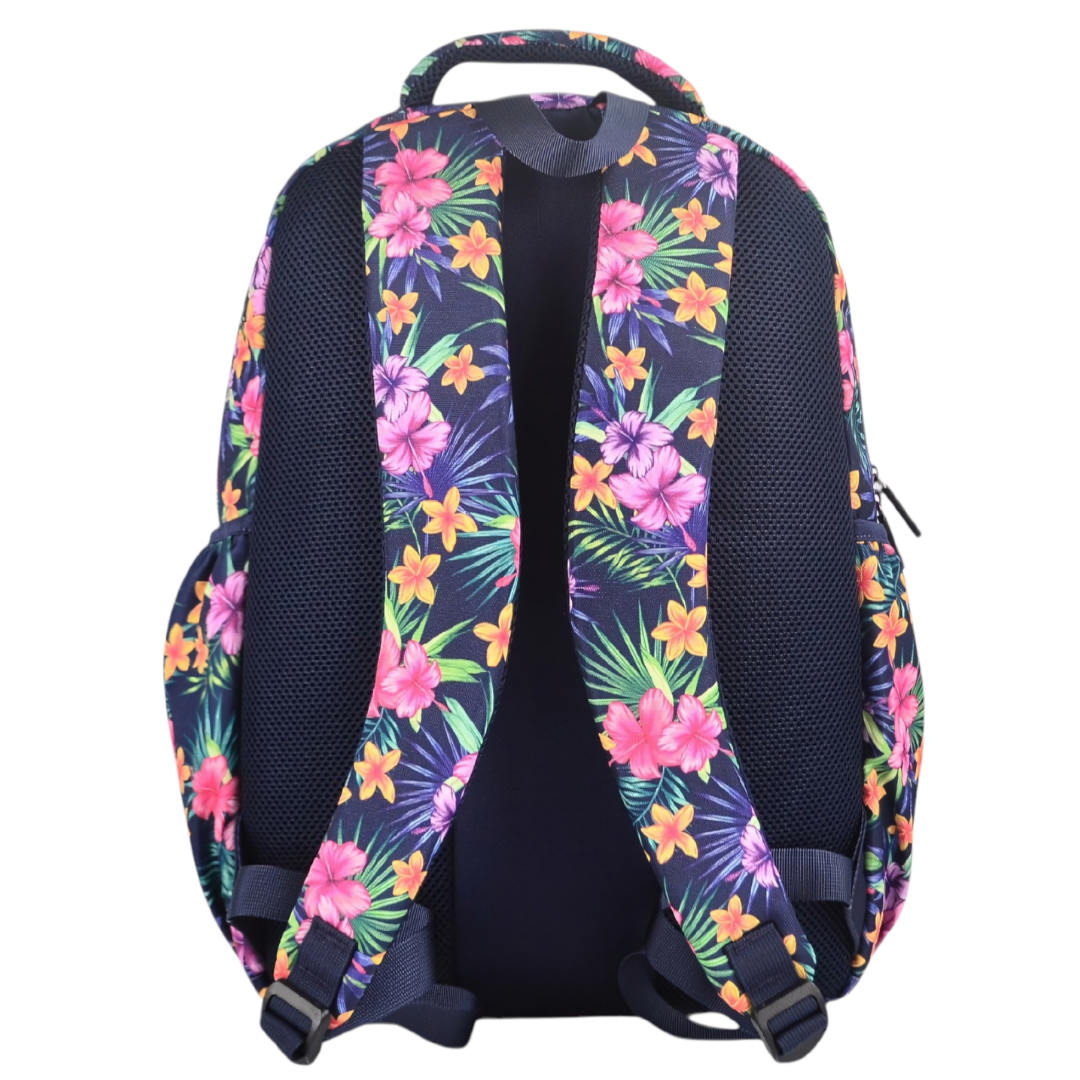 Large Backpack 900D Tropical Flowers &amp; Palms