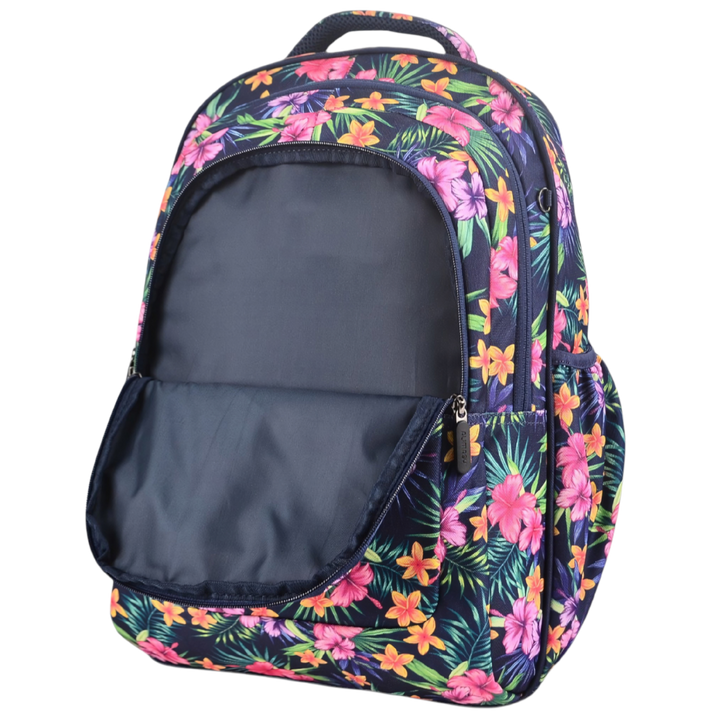 Large Backpack 900D Tropical Flowers &amp; Palms