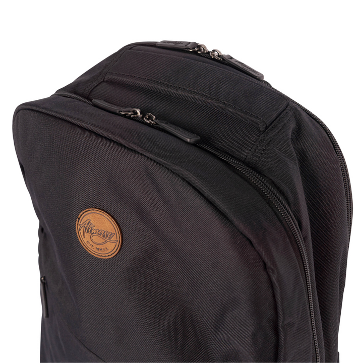 alimasy black laptop backpack outside view of pockets