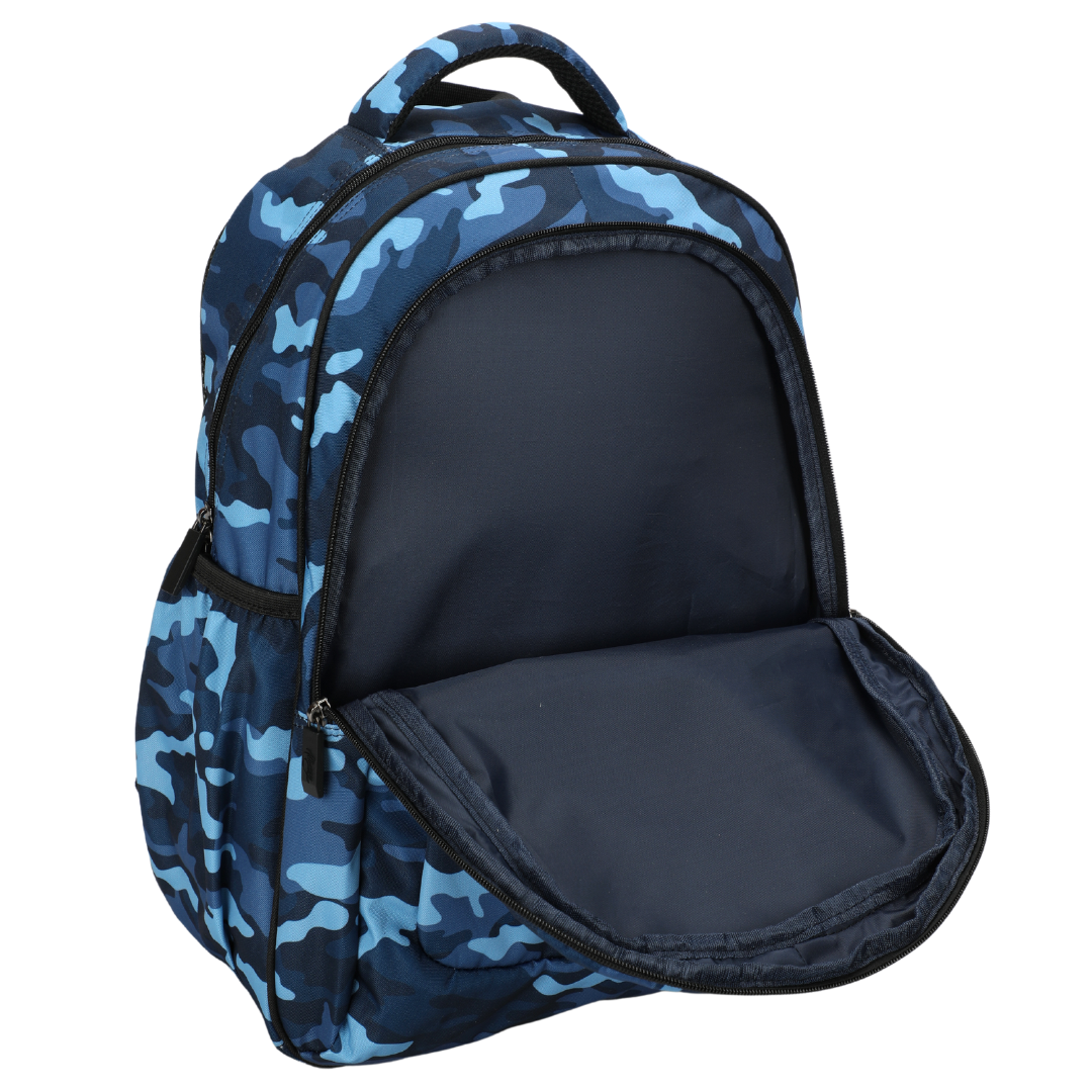 Blue Camouflage Large School Backpack - Alimasy