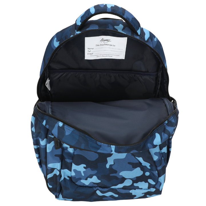 Blue Camouflage Large School Backpack - Alimasy