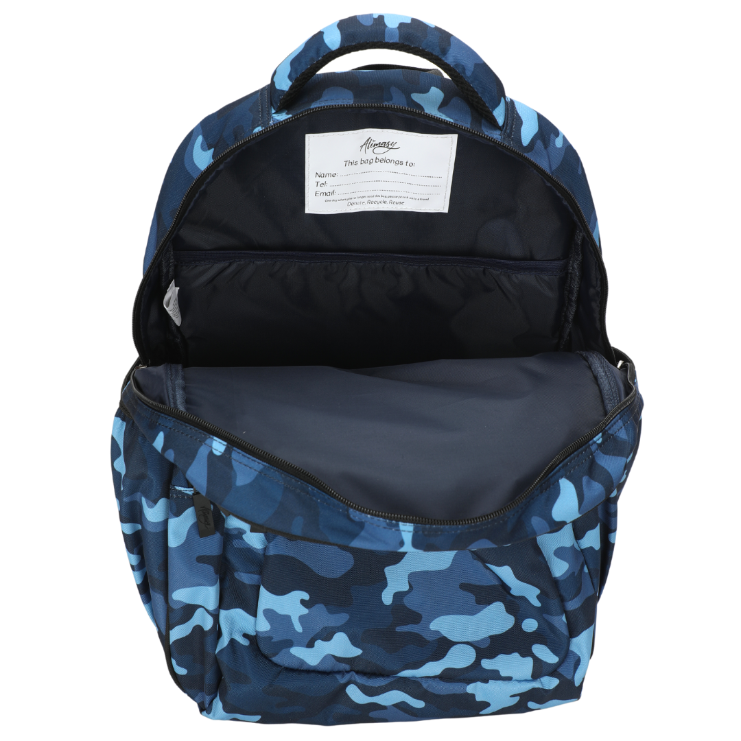 Blue camo top nike backpack