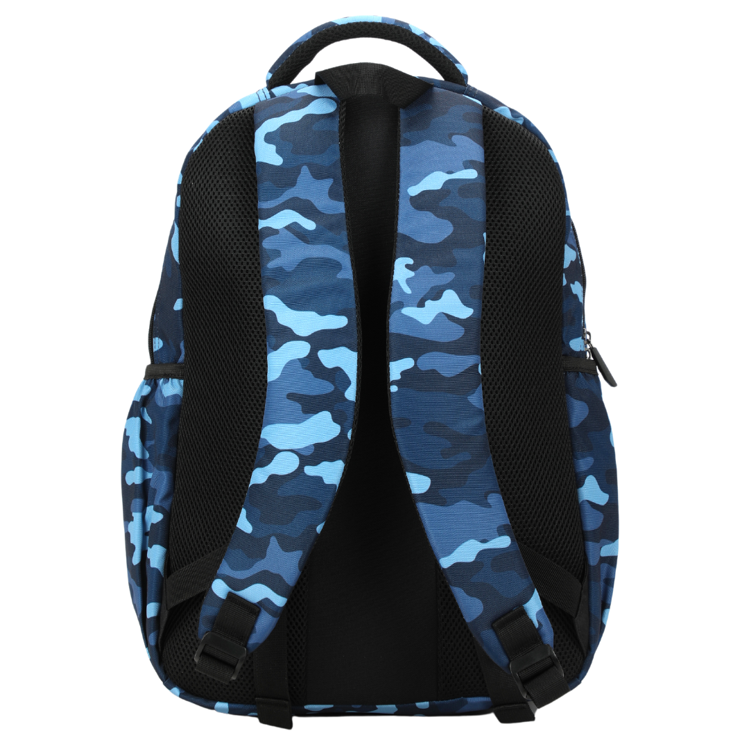 Blue Camouflage Large School Backpack