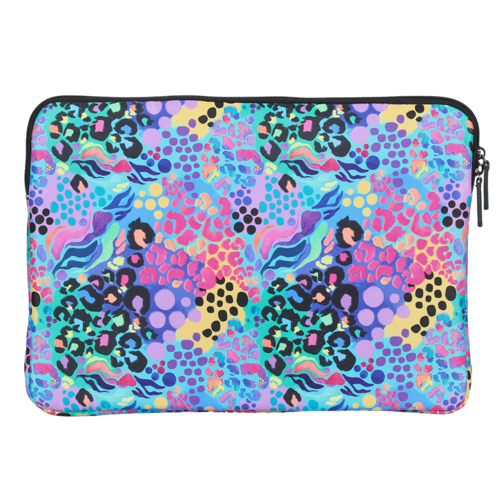 Large Laptop Sleeve Electric Leopard