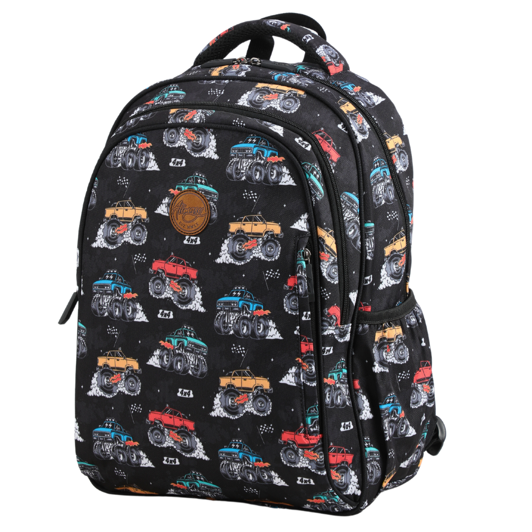 Monster Truck Midsize Kids Backpack | Waterproof Kids School Backpack ...
